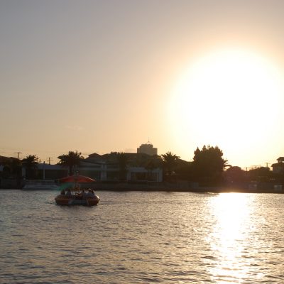 sunset on a Coasting Around boat